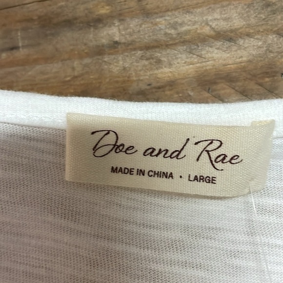 Doe & Rae size large red, white, blue color block soft and stretch cotton tank - Picture 3 of 6